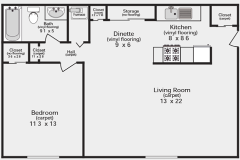 1 Bedroom Apartment Bloomington